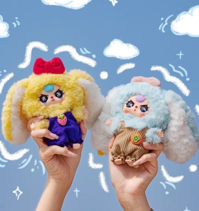 Baby Three Macaron Little Rabbit V2 Plush Toy Doll Blindbox