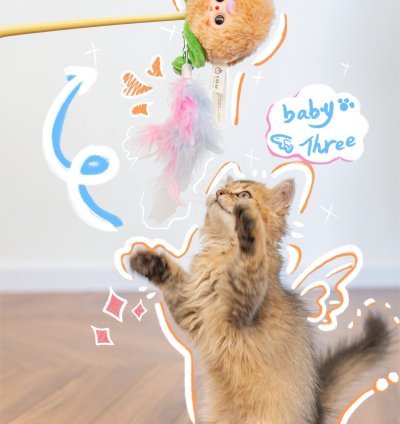 Baby Three Cat Teasing Stick blindbox